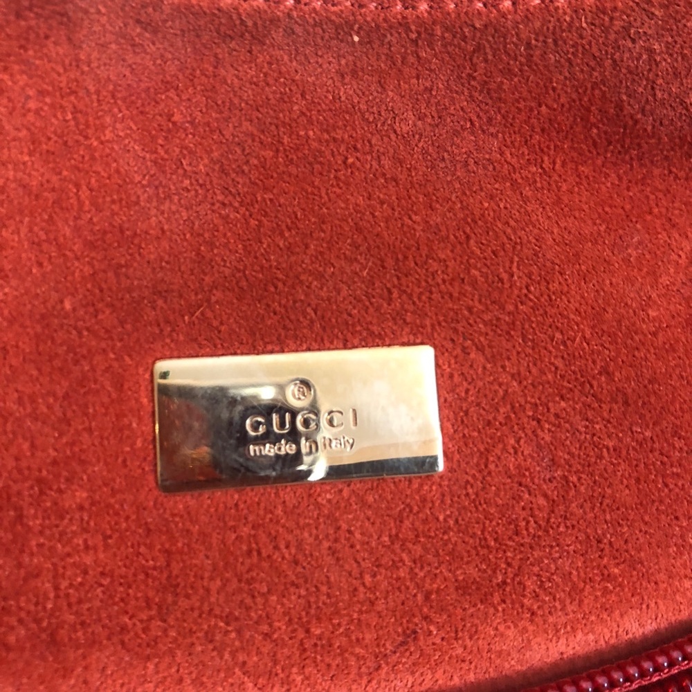 🔥Gucci Elegant Red-Orange Suede Shoulder Bag - Picture 3 of 8